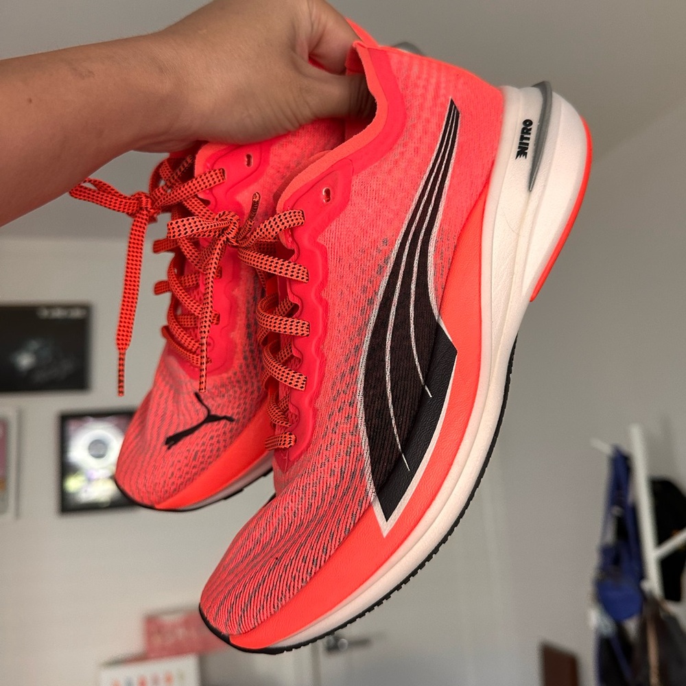Puma Neon Orange and Black Women's Sneakers